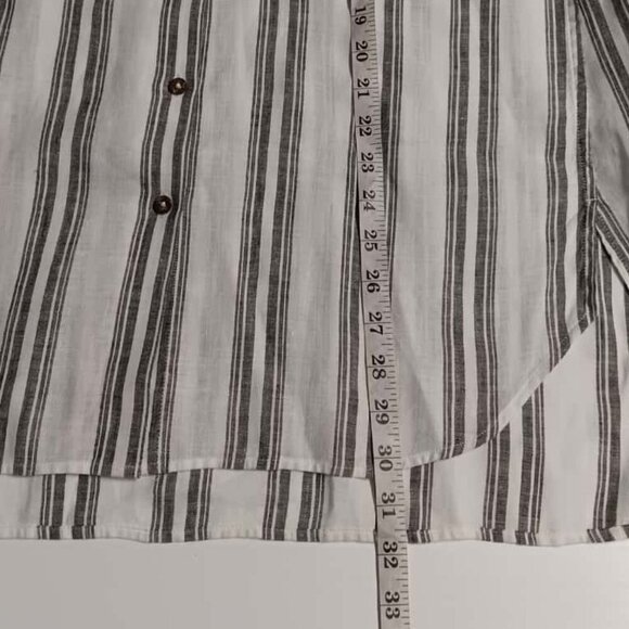 Chico's Sleeveless Linen Striped Tunic in White and Grey Size Small (0)- - Picture 4 of 5